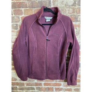 Columbia Purple Fleece Full Zip Jacket Cinch Hem Ladies Size M